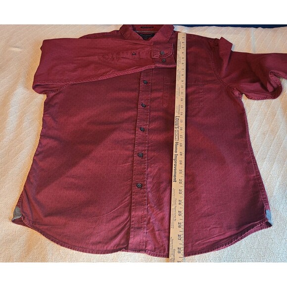 Banana Republic Mens L Oxford Button Down Shirt Maroon Untucked Fit Cotton - Picture 9 of 11